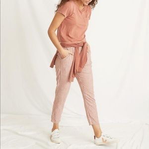 Monica Pant in Baked Clay/White Stripe